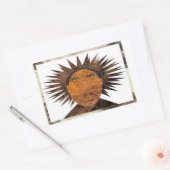 顔とワイルドヘア。 長方形シール (封筒)