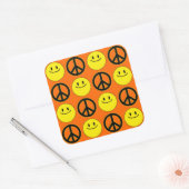 顔と平和のサイン スクエアシール (封筒)