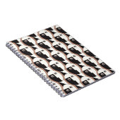 顔と眼の幾何学的シームレスパターン ノートブック (右側)