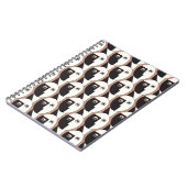 顔と眼の幾何学的シームレスパターン ノートブック (左側)