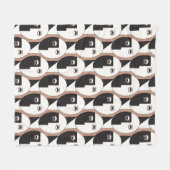 顔と眼の幾何学的シームレスパターン フリースブランケット (正面(横))