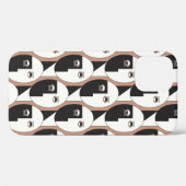 顔と眼の幾何学的シームレスパターン Case-Mate iPhoneケース (裏面 (横))