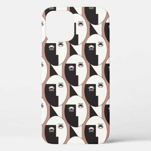 顔と眼の幾何学的シームレスパターン Case-Mate iPhoneケース (裏面)