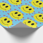 顔と赤いハート ラッピングペーパー (角)