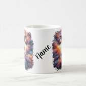 顔と雲の混カラフル合 コーヒーマグカップ (中央)