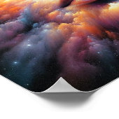 顔と雲の混カラフル合 ポスター (角)