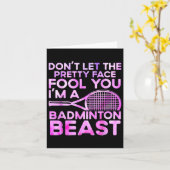 顔にバドミントンかわいらしの獣を騙させないように カード (黄色い花)