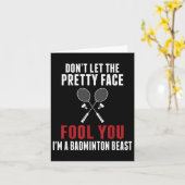 顔にバドミントンかわいらしを騙させなおもしろいさい カード (黄色い花)