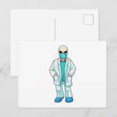 顔にマスクをした医者としての骸骨 ポストカード (正面/裏面)