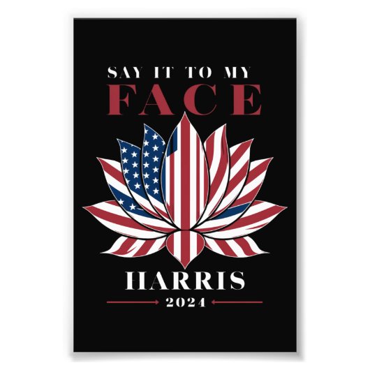 顔に言え カマラ・ハリス 2024 米国蓮 フォトプリント            (正面)