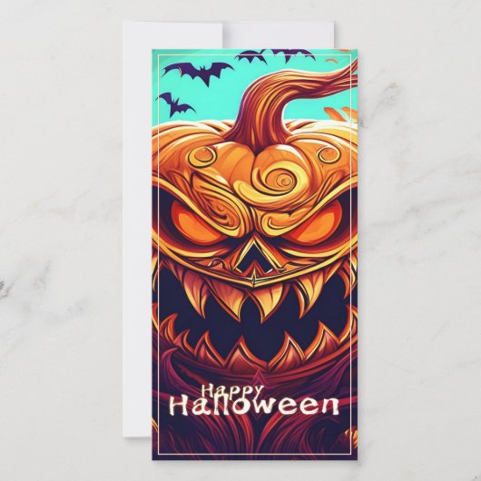 顔のある怖いオレンジ色のかぼちゃ、ハロウィン (正面)
