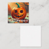 顔のある怖いオレンジ色のかぼちゃ、ハロウィン ノートカード (正面/裏面)