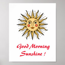 顔のある黄色い太陽 (Good Morning Sunshine) ポスター