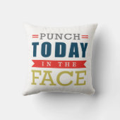 顔のおもしろいでやる気を起こさせるなタイプの今日穿孔器 クッション (裏面)