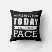 顔のおもしろいなタイポグラフィの今日穿孔器 クッション (裏面)