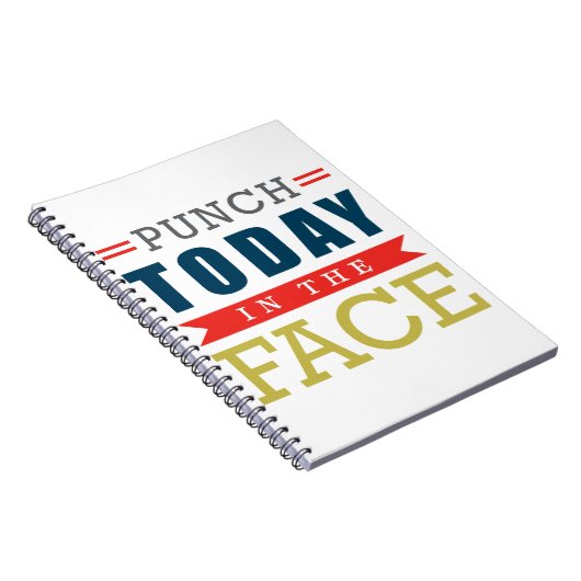 顔のおもしろいなタイポグラフィの今日穿孔器 ノートブック (右側)