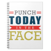 顔のおもしろいなタイポグラフィの今日穿孔器 ノートブック (正面)