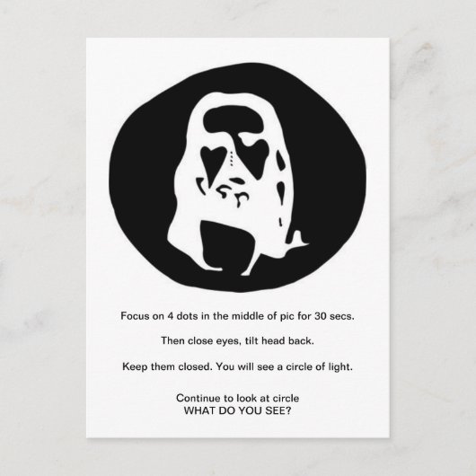 顔のキリスト光学錯覚はがき ポストカード (正面)