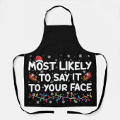顔のクリスマスに言う可能性がおもしろい高い エプロン (正面)