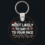 顔のクリスマスに言う可能性がおもしろい高い キーホルダー<br><div class="desc">顔のクリスマスに言う可能性がおもしろい高い</div>