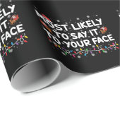 顔のクリスマスに言う可能性がおもしろい高い ラッピングペーパー (ロールコーナー)