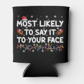 顔のクリスマスに言う可能性がおもしろい高い 缶クーラー (正面)