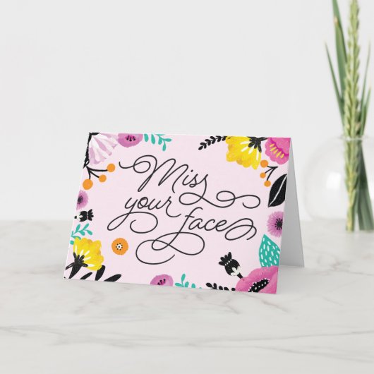 顔のグリーテ恋しく思ィングカード カード (正面)