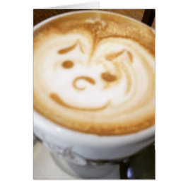 顔のコーヒーラテ