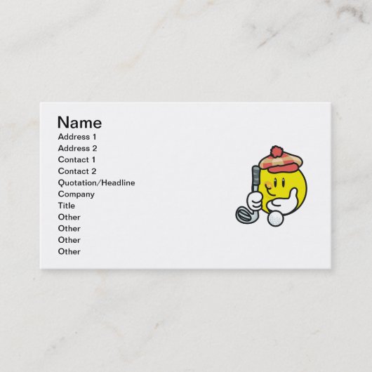 顔のゴルフTシャツおよびギフト 名刺 (正面)