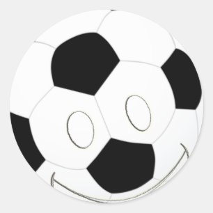 顔のサッカーボール ラウンドシール