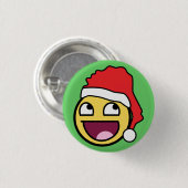 顔のサンタ素晴らしいボタン 缶バッジ (正面&裏面)