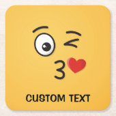 顔のスローキス スクエアペーパーコースター (正面)