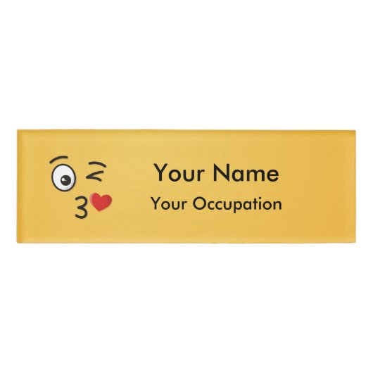 顔のスローキス 名札 (正面)