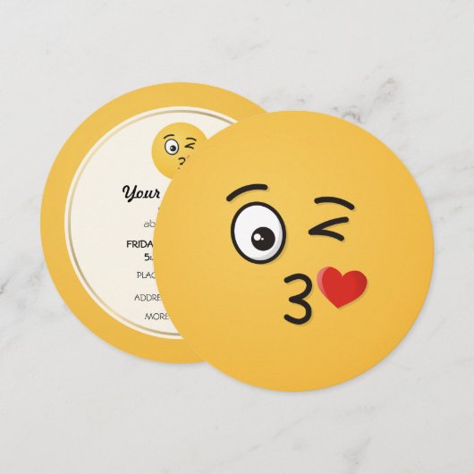 顔のスローキス 招待状 (正面/裏面)