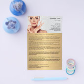 顔のトリートメント後のアフターケア チラシ (シングル)
