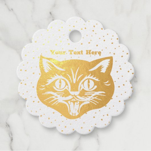 顔のハロウィーンスタイル猫ビッグアイスターズ フェイバータグ (正面)