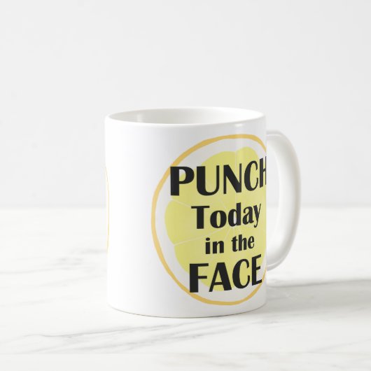 顔のマグの感動的な引用文の今日穿孔器 コーヒーマグカップ (正面右)