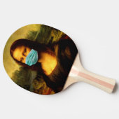 顔のマスク。モナ・リサが検疫してる。ミームおもしろい 卓球ラケット (横)