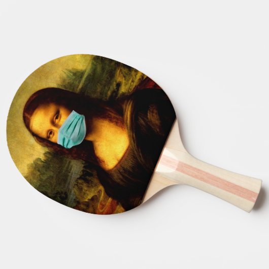 顔のマスク。モナ・リサが検疫してる。ミームおもしろい 卓球ラケット (横)