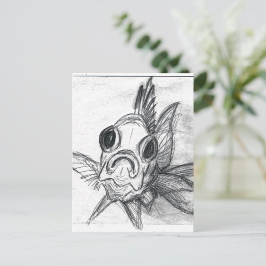 顔のリス ポストカード (スタンド正面)