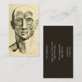 顔のヴィンテージの解剖学|筋肉(1852年頃) 名刺 (正面/裏面)