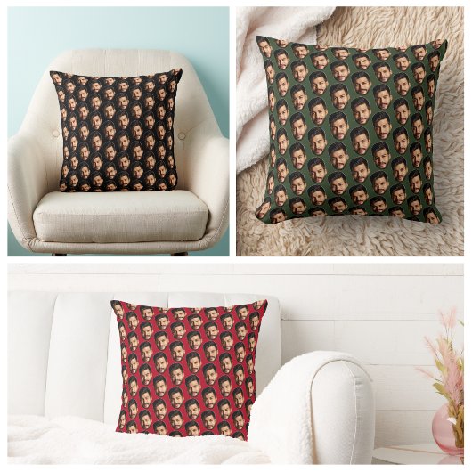 顔の写真おもしろいパターンの追加パーソナライズされたThr クッション