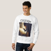 顔の困難は勇気を出して成功後を追する スウェットシャツ (正面フル)