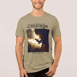 顔の困難は勇気を出して成功後を追する トライブレンドＴシャツ