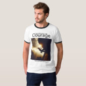 顔の困難は勇気を出して成功後を追する Tシャツ (正面フル)