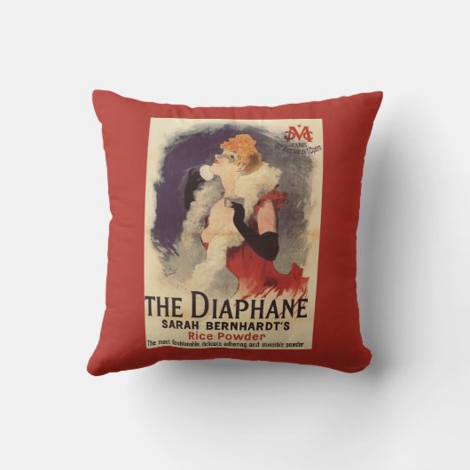 顔の広告宣伝ポスターを粉にしているLaのDiaphaneの女性 クッション (裏面)