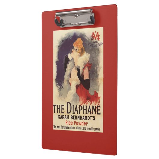 顔の広告宣伝ポスターを粉にしているLaのDiaphaneの女性 クリップボード (左)