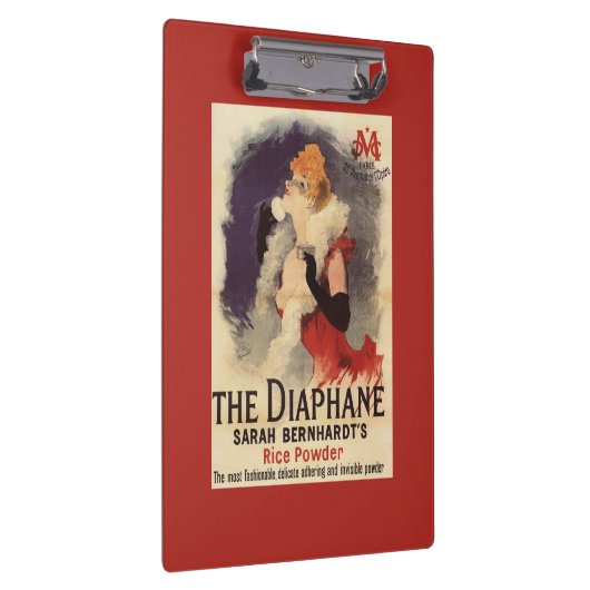 顔の広告宣伝ポスターを粉にしているLaのDiaphaneの女性 クリップボード (右)