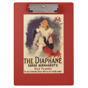 顔の広告宣伝ポスターを粉にしているLaのDiaphaneの女性 クリップボード
