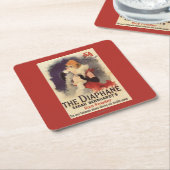 顔の広告宣伝ポスターを粉にしているLaのDiaphaneの女性 スクエアペーパーコースター (アングル)